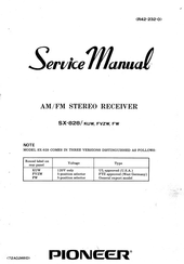 Pioneer SX-828KUW Service Manual