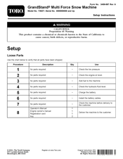 Toro GrandStand 74527 Setup Instructions