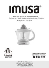 Imusa GAU-80340 Use And Care Instructions Manual