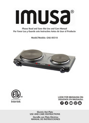 Imusa GAU-80318 Use And Care Instructions Manual