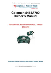 Coleman 5453A700 Owner's Manual