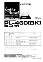 Pioneer PL-460BK Service Manual