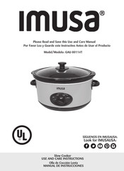 Imusa GAU-80114T Use And Care Instructions Manual