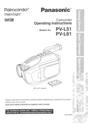 Panasonic Palmcoder PalmSight PV-L51 Operating Instructions Manual