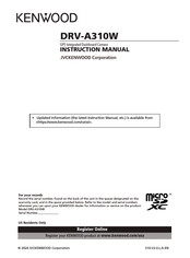 Kenwood DRV-A310W Instruction Manual