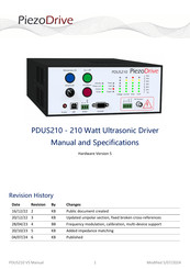 PiezoDrive PDU210 Manual And Specifications