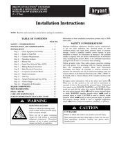 Bryant EVOLUTION 280A Installation Instructions Manual