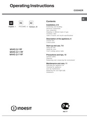 Indesit MVK5 G11 RF Operating Instructions Manual