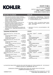 Kohler ADAIR K-77243T Installation Instructions Manual