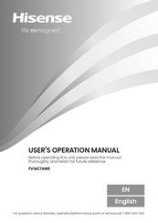 Hisense FV14C7AWE User's Operation Manual