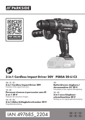 Parkside 497685 2204 Translation Of The Original Instructions
