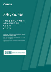 Canon imageRUNNER ADVANCE DX C357i Faq Manual