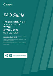 Canon imageRUNNER ADVANCE DX 527i Faq Manual