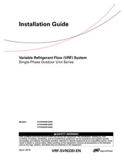 Ingersoll-Rand Single-Phase Outdoor Unit Series Installation Manual