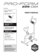 iFIT PRO-FORM 225 CSX User Manual
