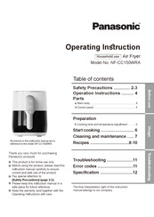 Panasonic NF-CC150WRA Operating Instructions Manual