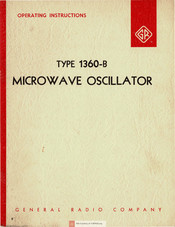 General Radio Company 1360-B Operating Instructions Manual
