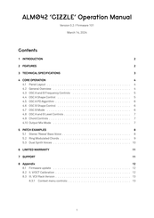 ALM ALM042 CIZZLE Operation Manual