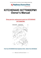 KitchenAid ARTISAN 5KTT890EPM1 Owner's Manual