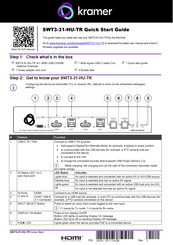 Kramer SWT3-31-HU-TR Quick Start Manual