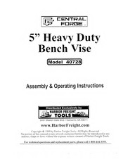 Harbor Freight Tools CENTRAL FORGE 40728 Assembly & Operating Instructions