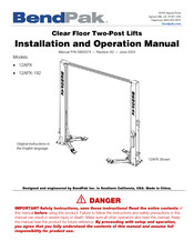 BendPak 12APX Installation And Operation Manual