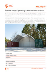 McGREGOR shield canopy Operating & Maintenance Manual