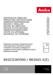 Amica EKGCS385900 Operating Instructions Manual