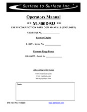 STS M-300D933 Operator's Manual