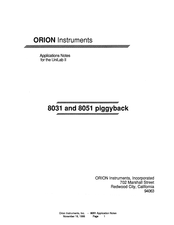 Orion 8051 Application Notes
