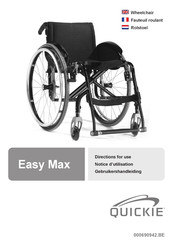 Sunrise Medical Quickie Easy Max Directions For Use Manual
