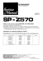 Pioneer SP Z570 Service Manual