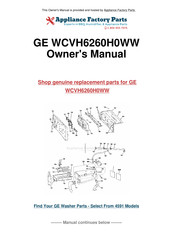 GE WCVH6260H0WW Owner's Manual