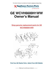 GE WCVH6600H1WW Owner's Manual