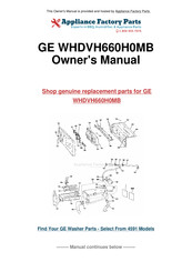 GE WHDVH660H0MB Owner's Manual