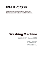 Philco PTW80SD Owner's Manual