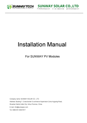 SUNWAYTECH SW510N-132 Installation Manual