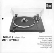 Dual Golden 1 Audiophile Concept Operating Instructions Manual