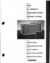 Bose 201 Series III Owner's Manual