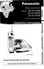 Panasonic KXTC1450B - CORDLESS 900 ANALOG Operating Instructions Manual