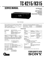 Sony TC-K315 Service Manual