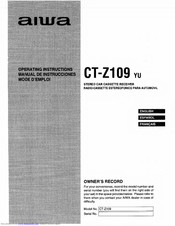 Aiwa CT-Z109 YU Owner's Record