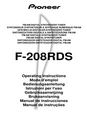 Pioneer F-208RDS Operating Instructions Manual