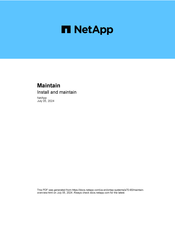 NetApp AFF A70 Installation And Maintenance Manual