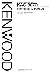Kenwood KAC-8070 Instruction Manual