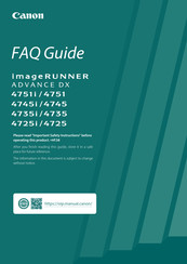 Canon imageRUNNER ADVANCE DX 4751 Faq Manual