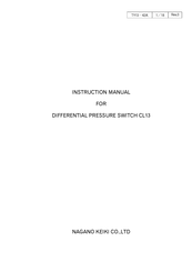 Nagano Keiki CL13 Instruction Manual