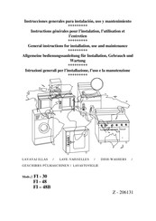 Fagor FI-30 General Instruction For Installation Use And Maintenance