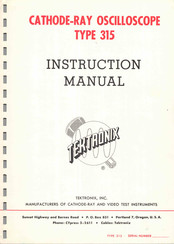 Tektronix 315 Instruction Manual