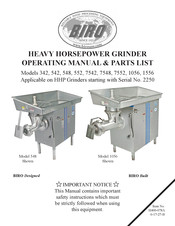 BIRO 1056 Operating Manual & Parts List